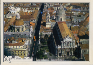 Cartolina Catania Panoramica aerea del Duomo (131) Arcangelo Santagati Editore