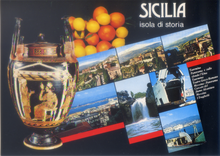 Carica l&#39;immagine nel visualizzatore di Gallery, Cartolina Sicilia isola di storia (26272-F) - Kina Italia