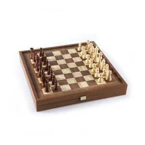 Set Scacchi e Backgammon in legno in Stile Classico 27x27cm